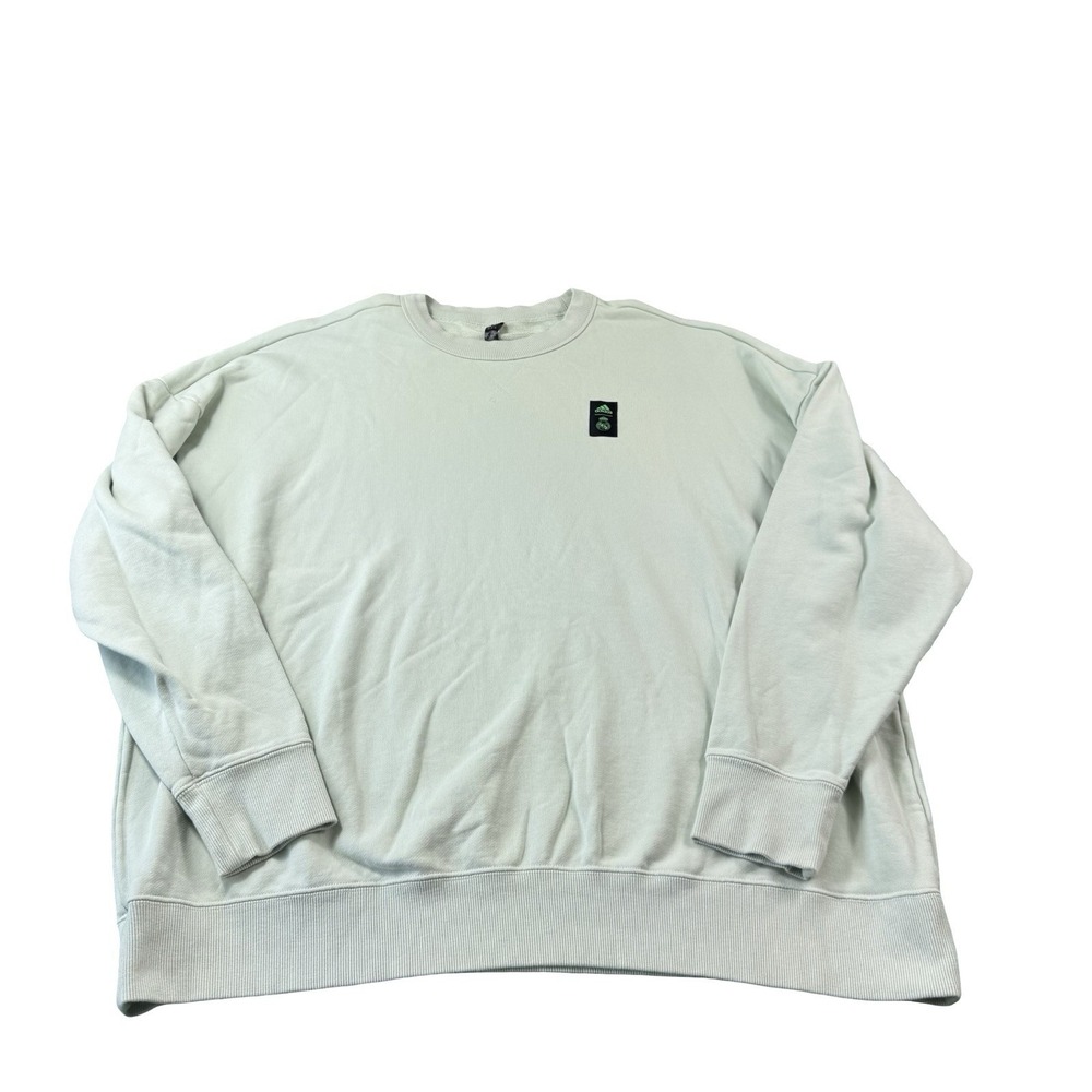 Adidas X Real Madrid Green Cotton Blend Men's Crewneck Sweater Size 2XL